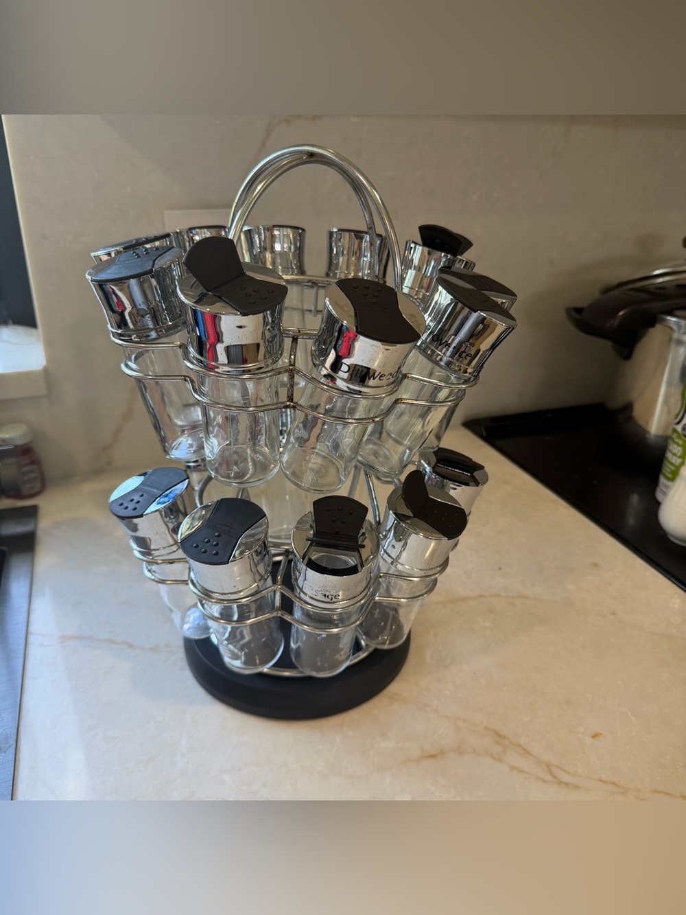Olde Thompson Rotating Spice Rack With 19 Refillable Spice Jars